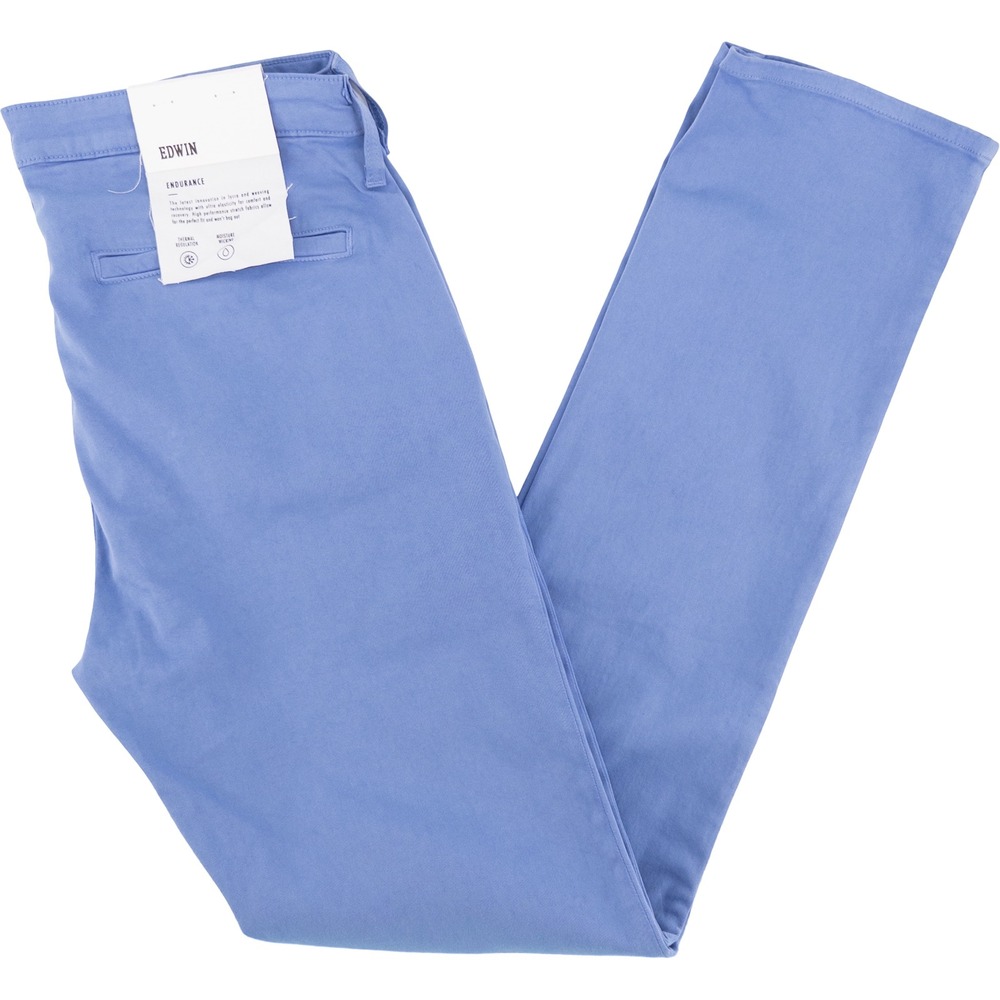 NEW EDWIN Mens 32x32 Mason Slim Chino Pants Blue Endurance Stretch Performance